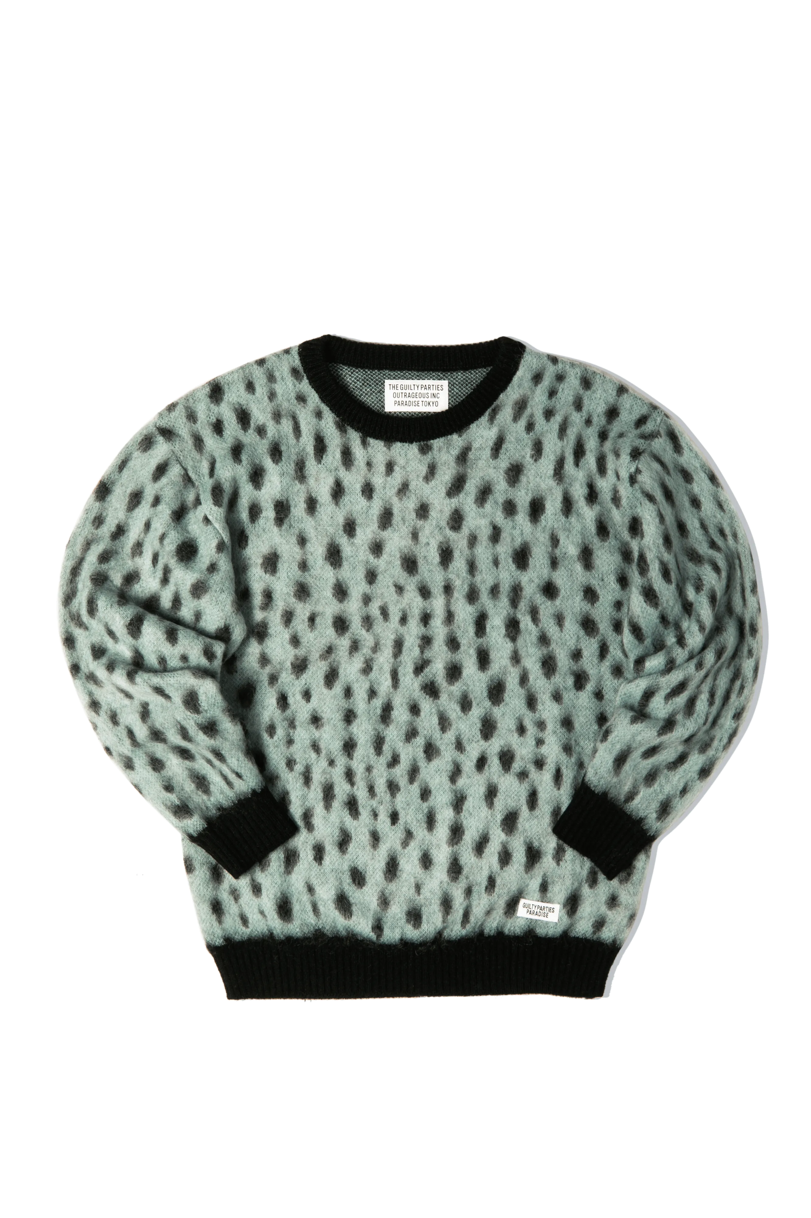Leopard Mohair Crewneck Sweater