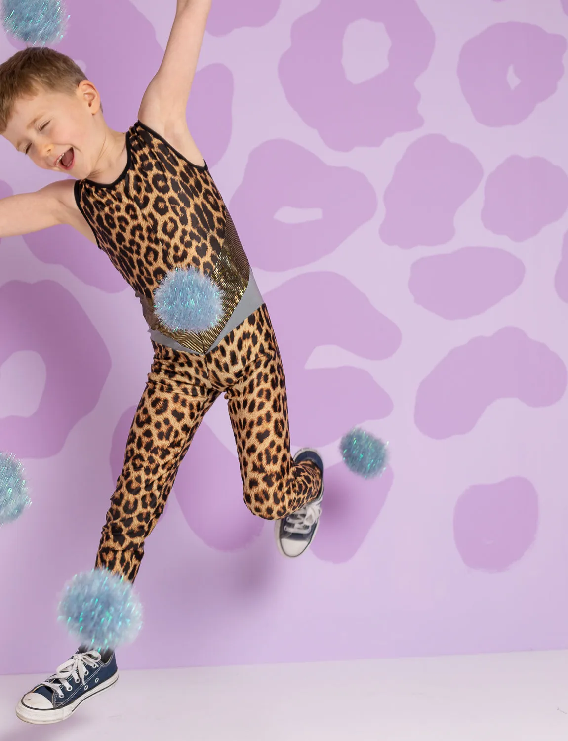 Leopard Print Kids Catsuit