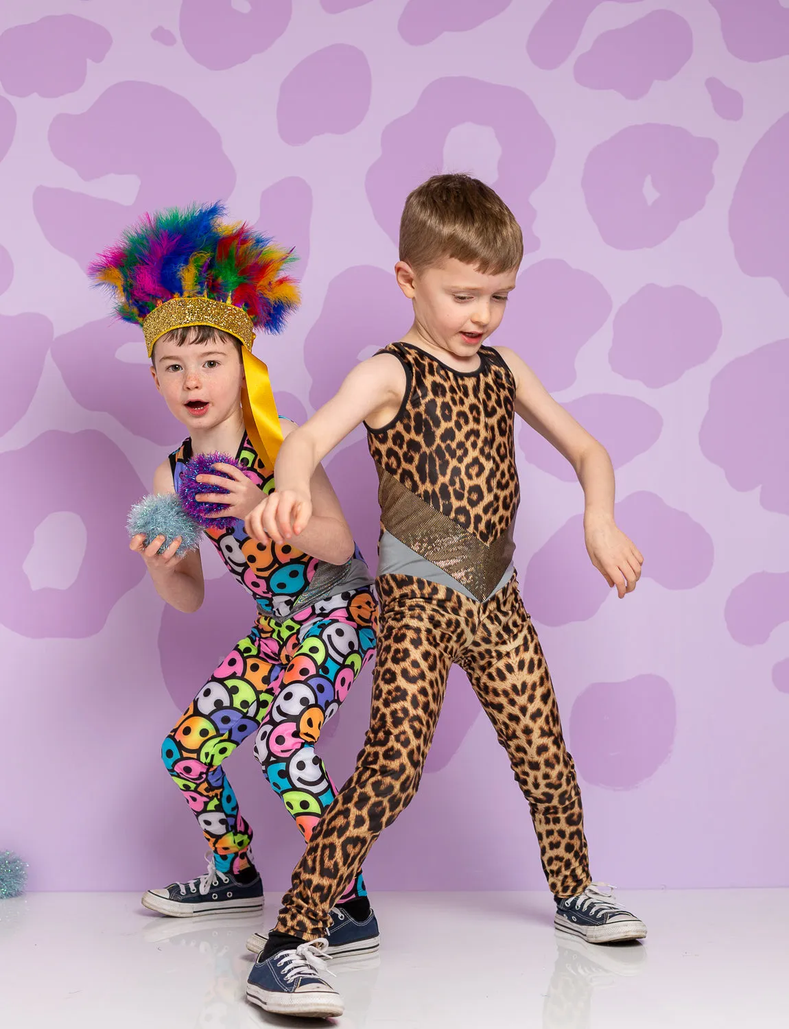 Leopard Print Kids Catsuit
