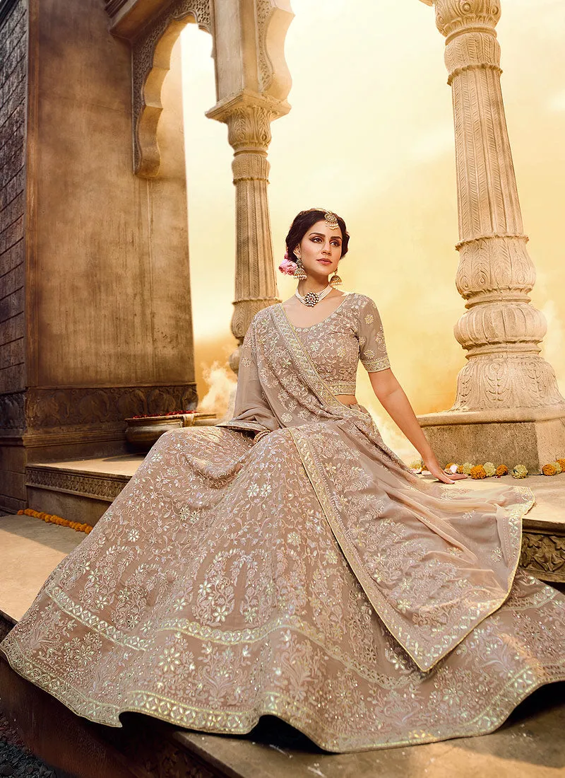 Light Brown Wedding Lehenga Choli