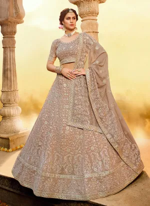 Light Brown Wedding Lehenga Choli