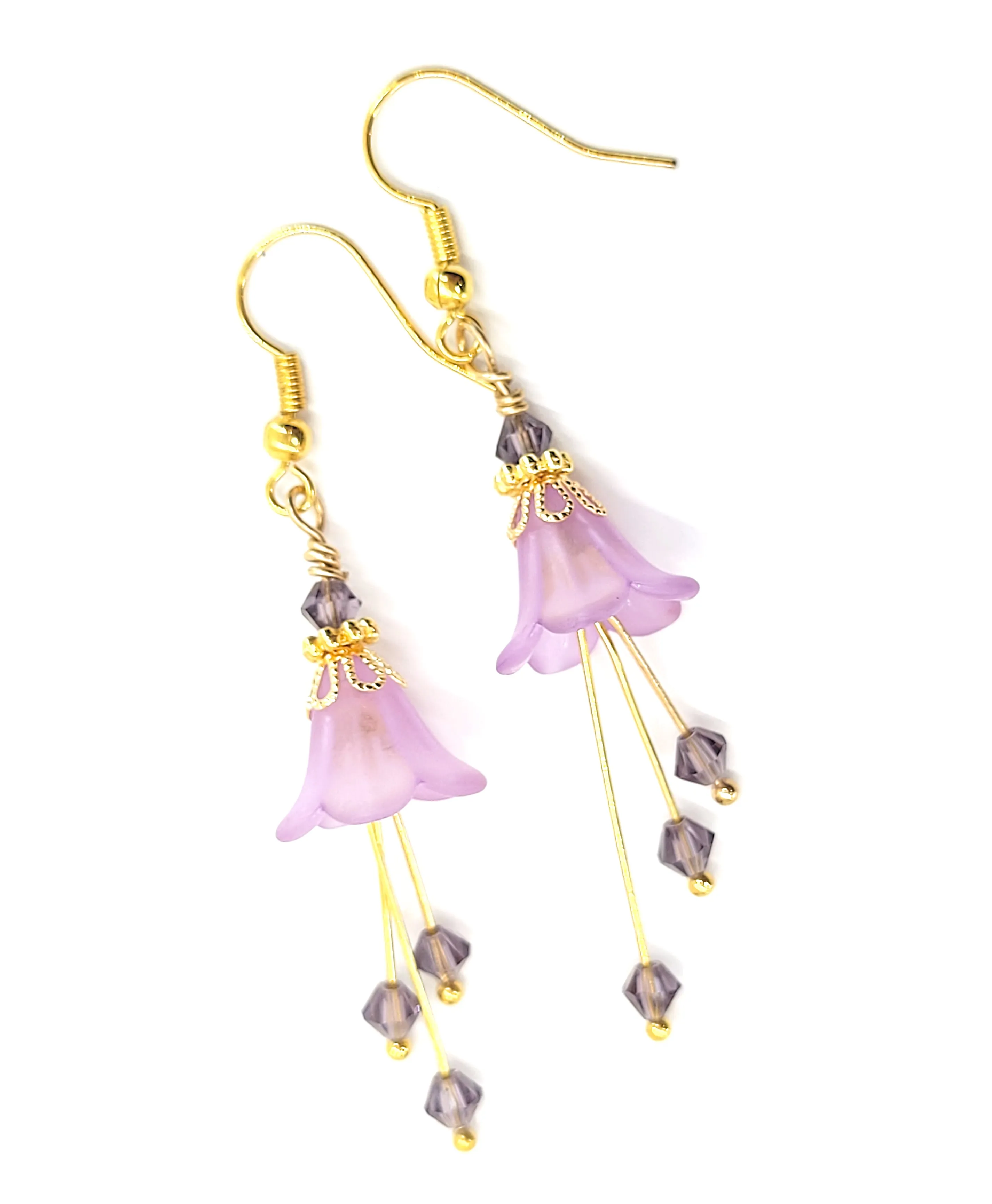 Lilac Purple Bell Flower Earrings