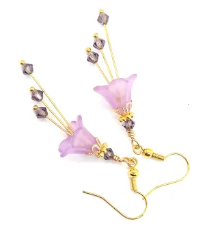 Lilac Purple Bell Flower Earrings