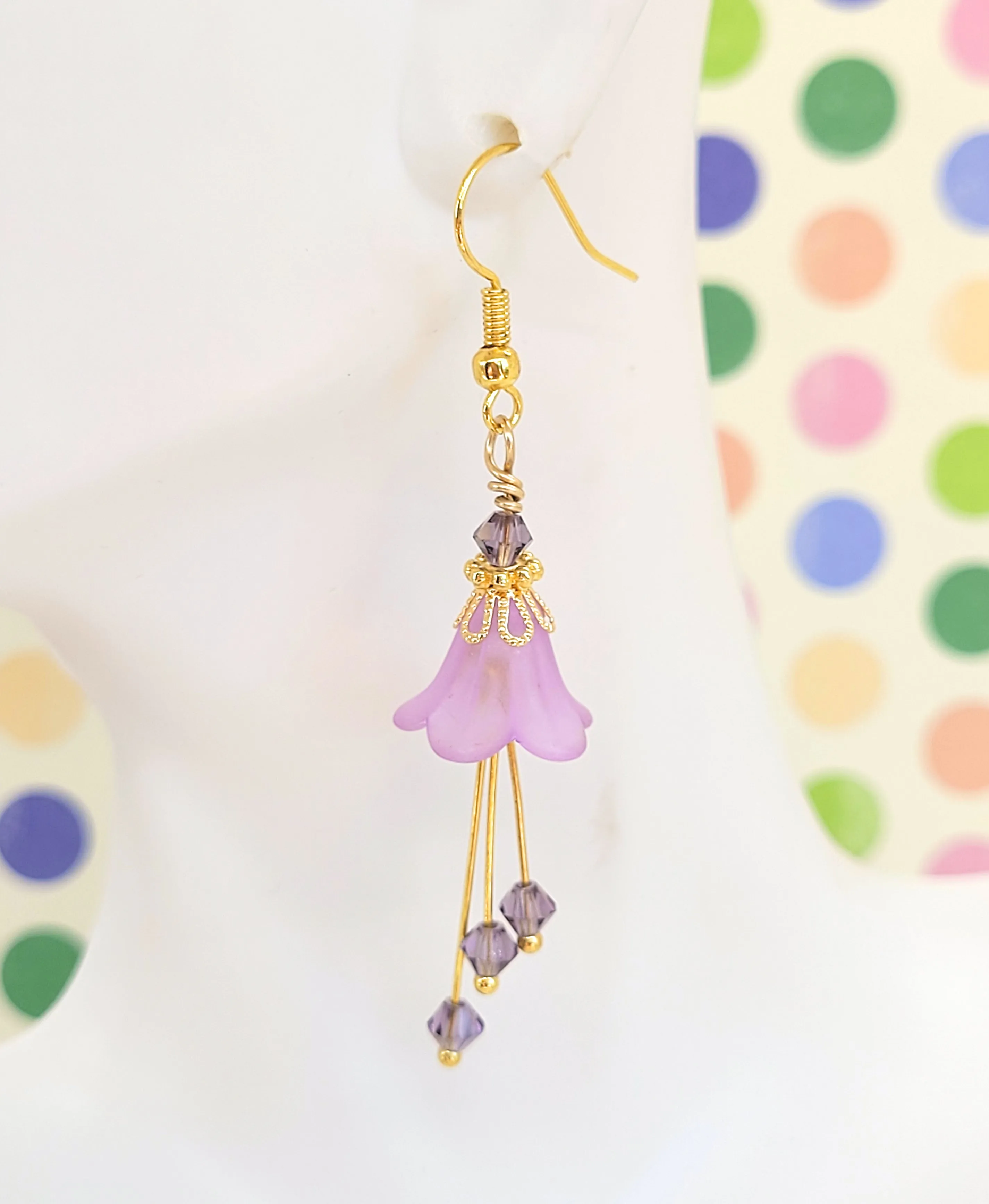 Lilac Purple Bell Flower Earrings