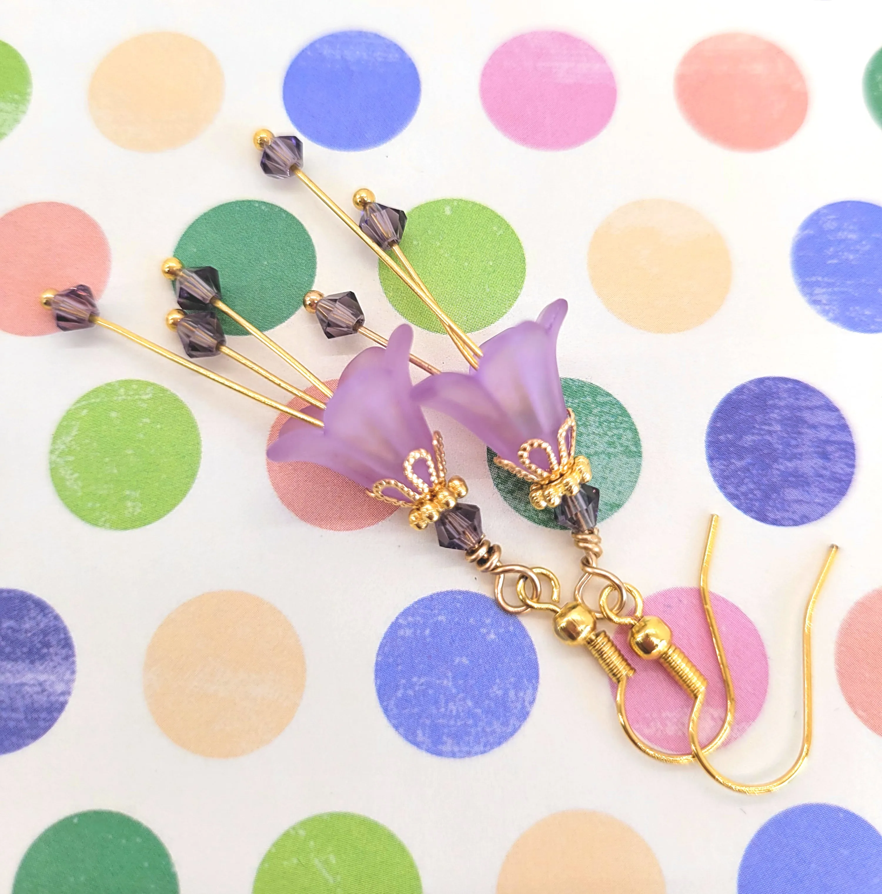 Lilac Purple Bell Flower Earrings