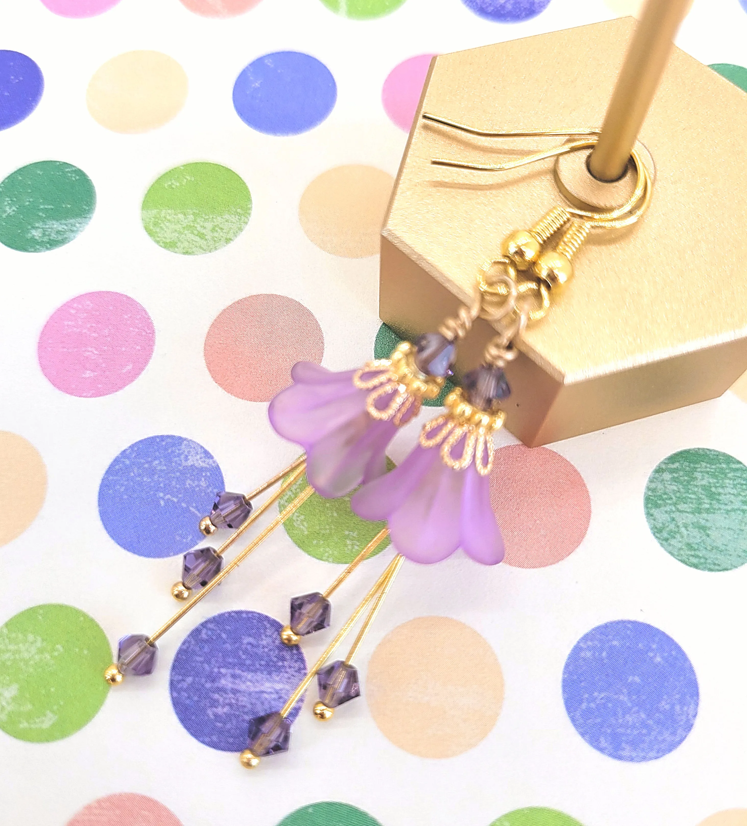 Lilac Purple Bell Flower Earrings