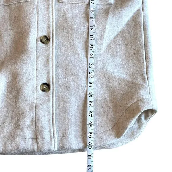 Line and Dot Drew Wool Jacket Shacket Women's S Neutral Warm Cozy Closet Staple