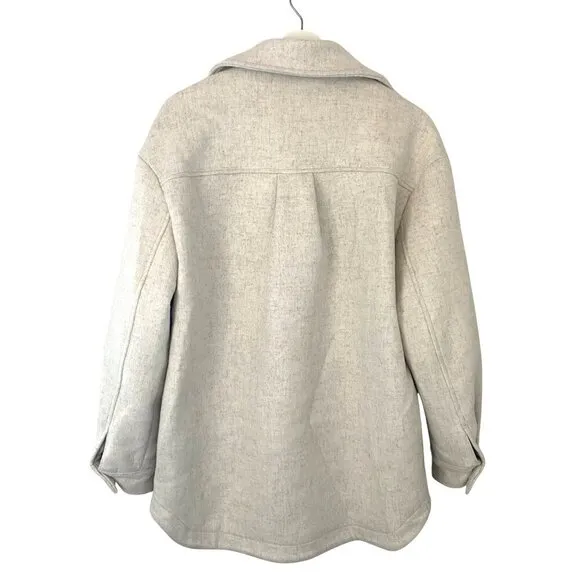 Line and Dot Drew Wool Jacket Shacket Women's S Neutral Warm Cozy Closet Staple
