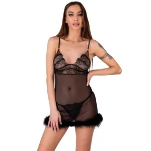 LIVCO CORSETTI FASHION - ZERUNAM SET BABYDOLL   BLACK THONG