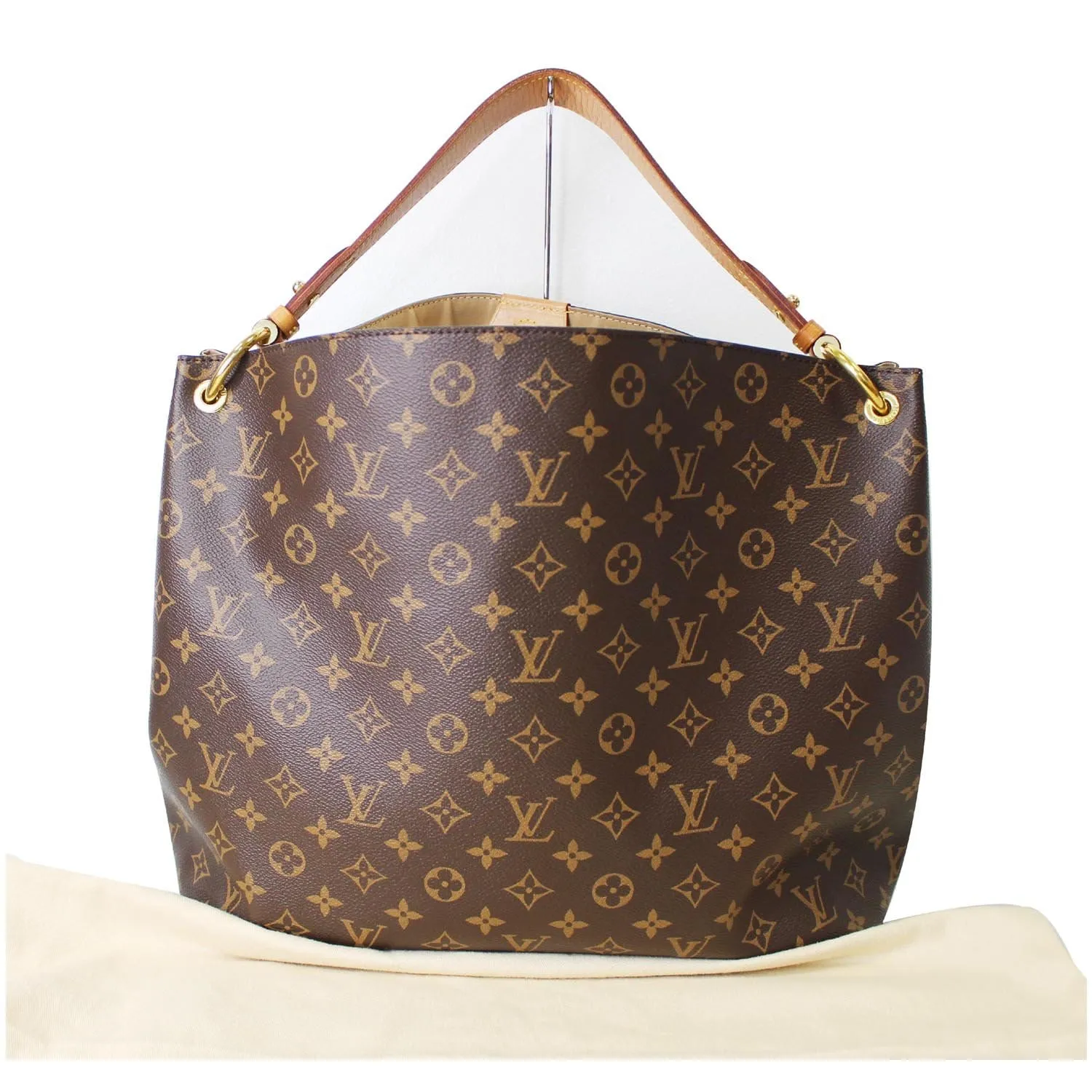 LOUIS VUITTON Graceful MM Monogram Canvas Shoulder Bag Brown