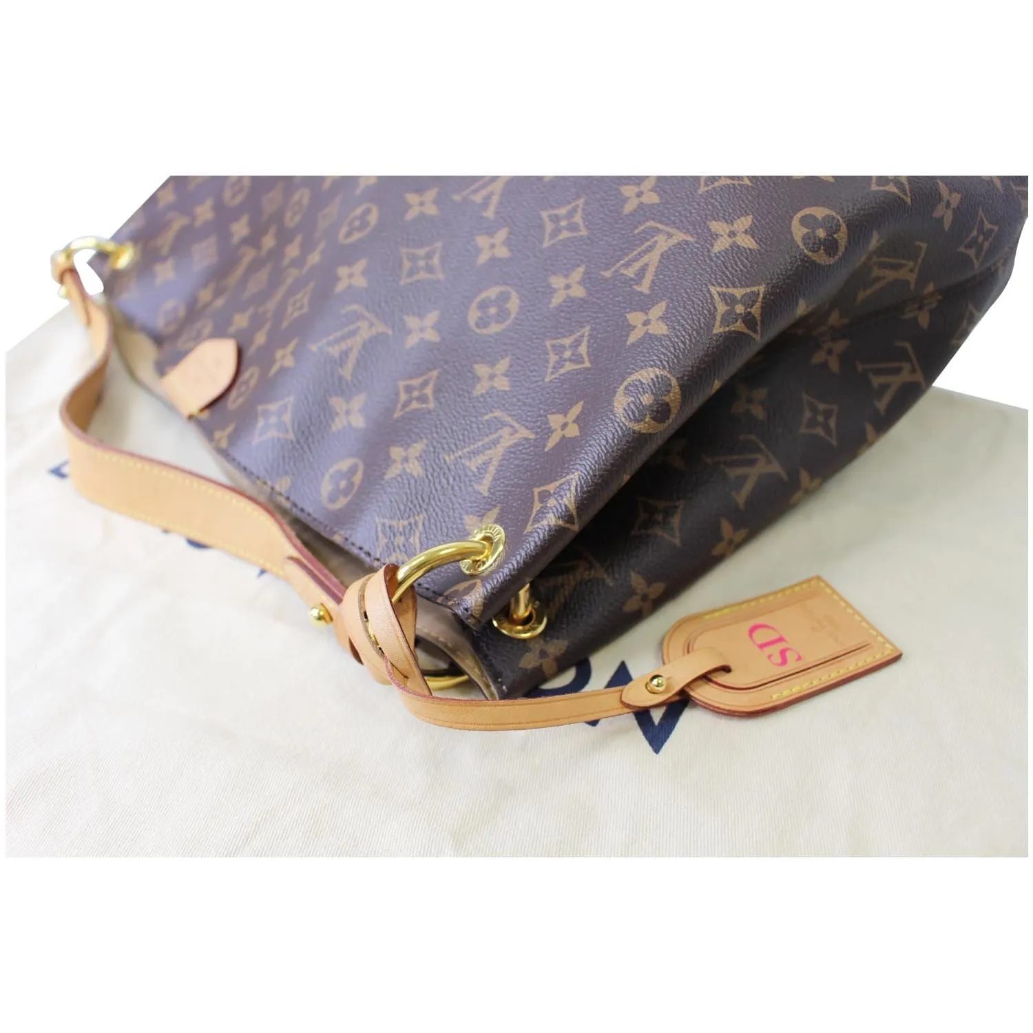 LOUIS VUITTON Graceful MM Monogram Canvas Shoulder Bag Brown