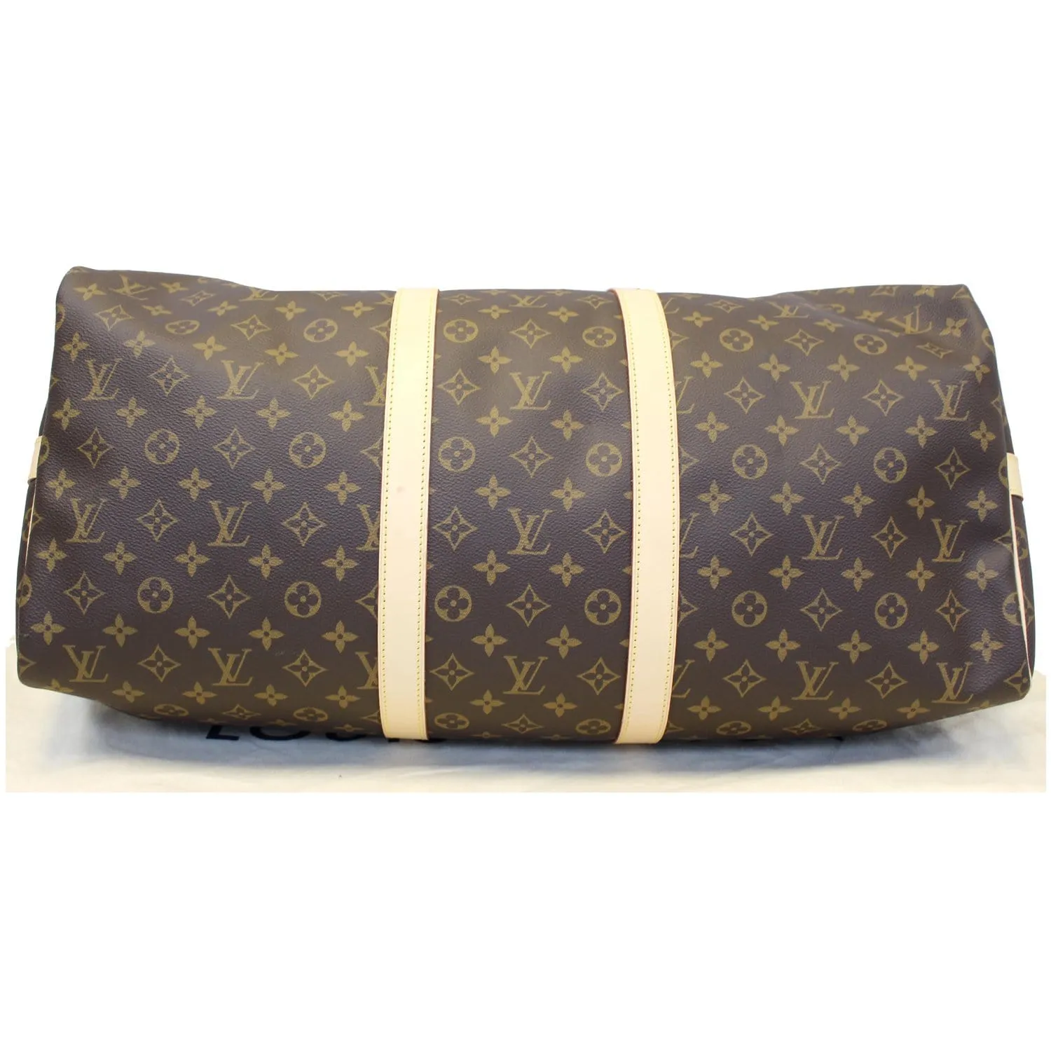LOUIS VUITTON Keepall 55 Bandouliere Monogram Canvas Travel Bag Brown