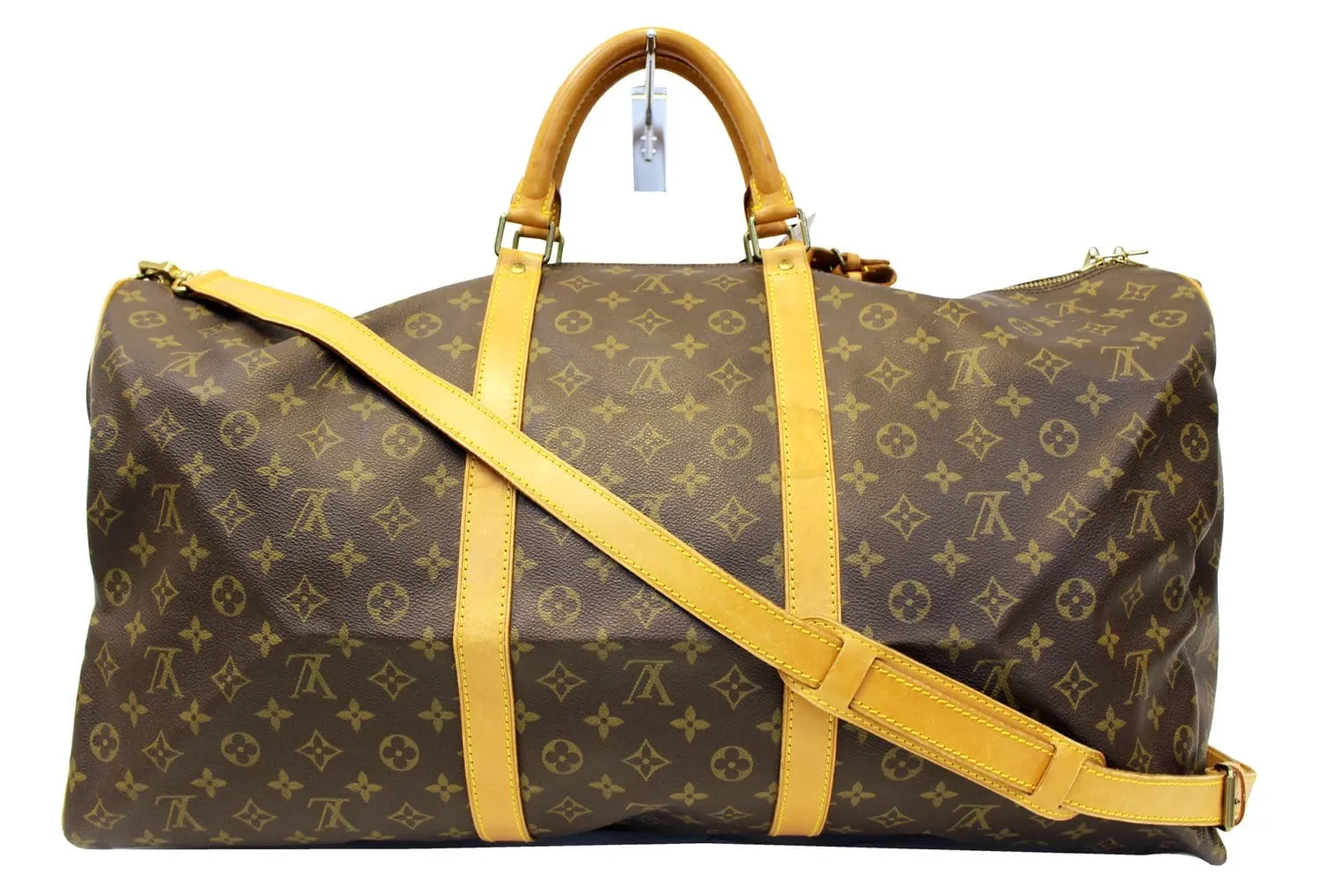 LOUIS VUITTON Monogram Canvas Brown Keepall 60 Bandouliere Travel Bag
