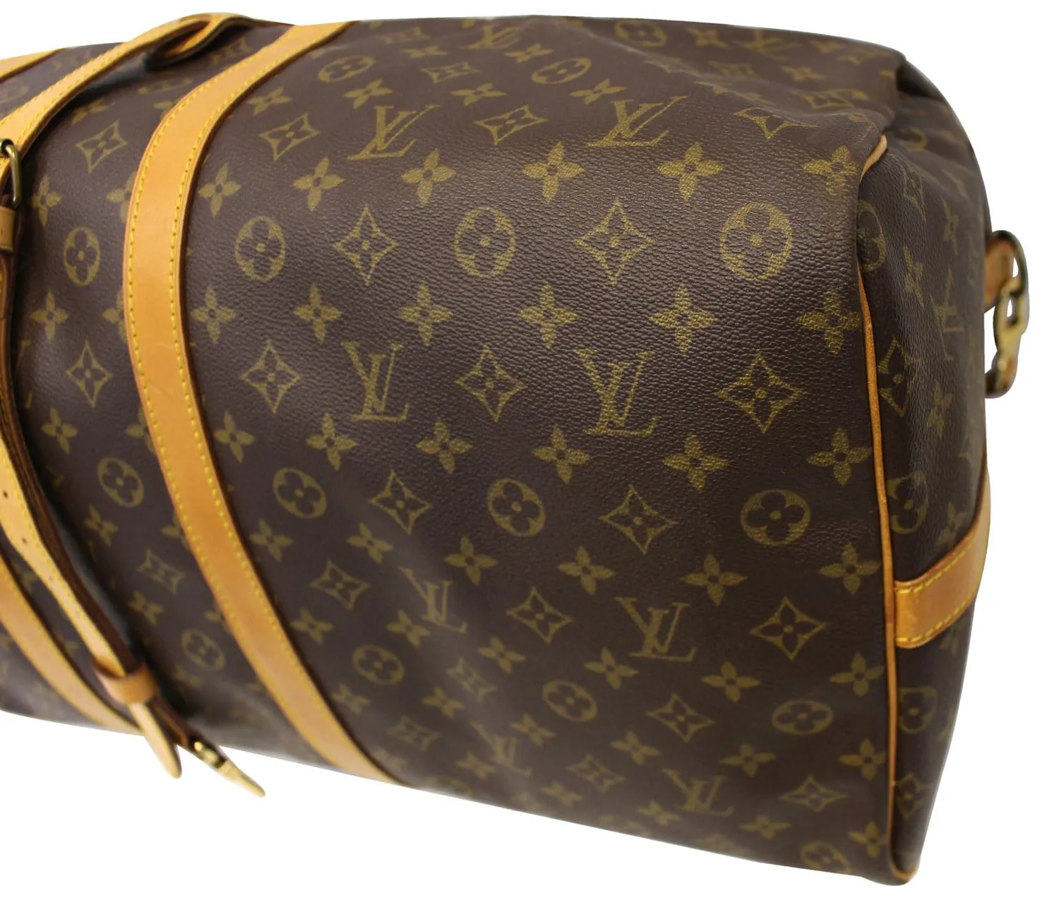 LOUIS VUITTON Monogram Canvas Brown Keepall 60 Bandouliere Travel Bag