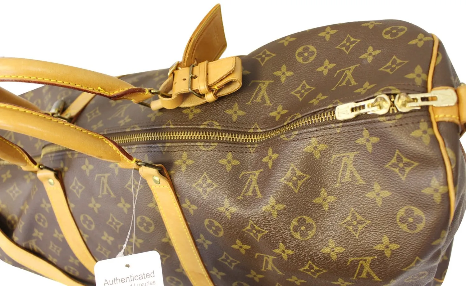 LOUIS VUITTON Monogram Canvas Brown Keepall 60 Bandouliere Travel Bag