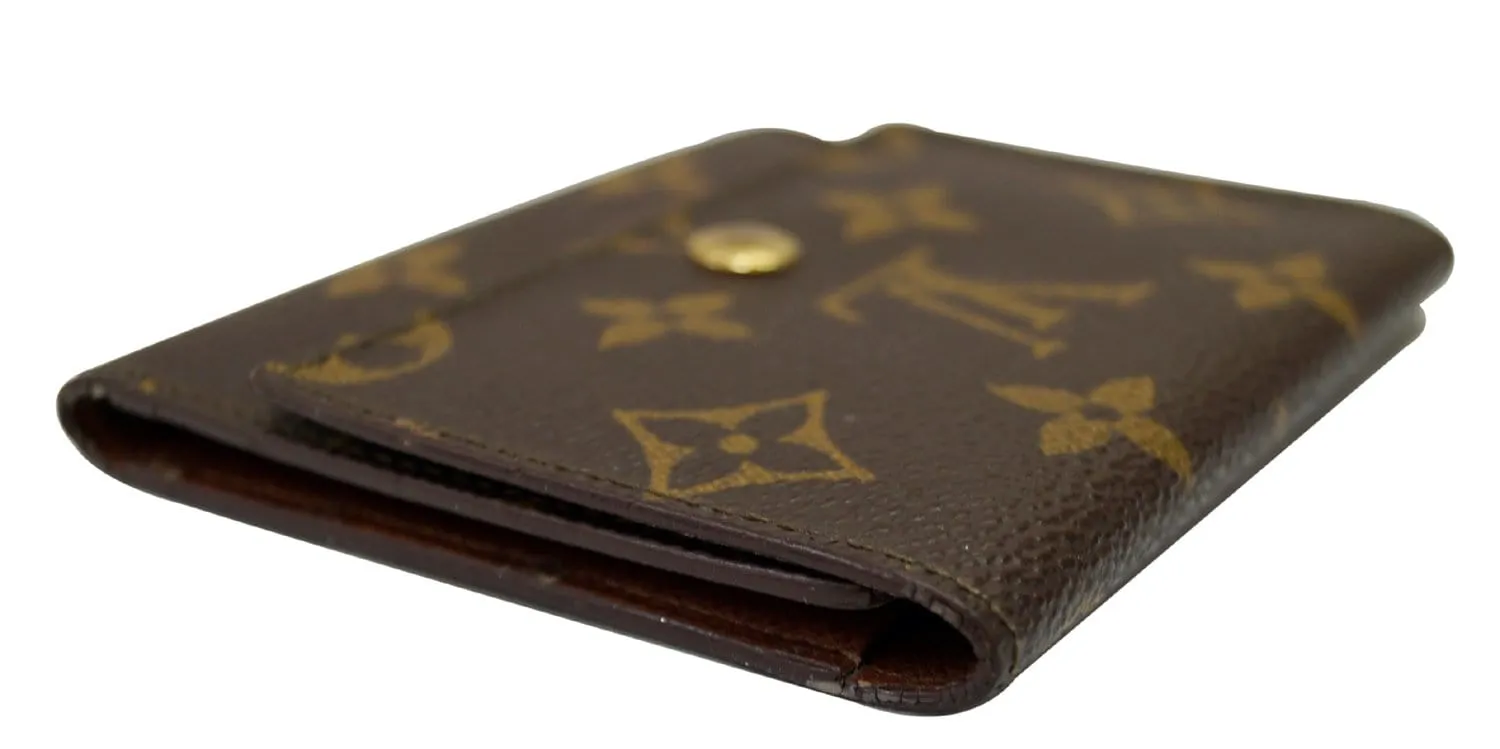 LOUIS VUITTON Monogram Canvas Trifold Wallet Brown