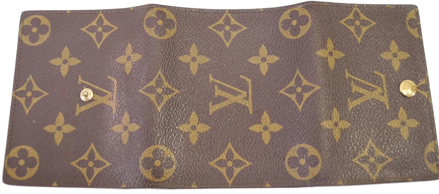 LOUIS VUITTON Monogram Canvas Trifold Wallet Brown