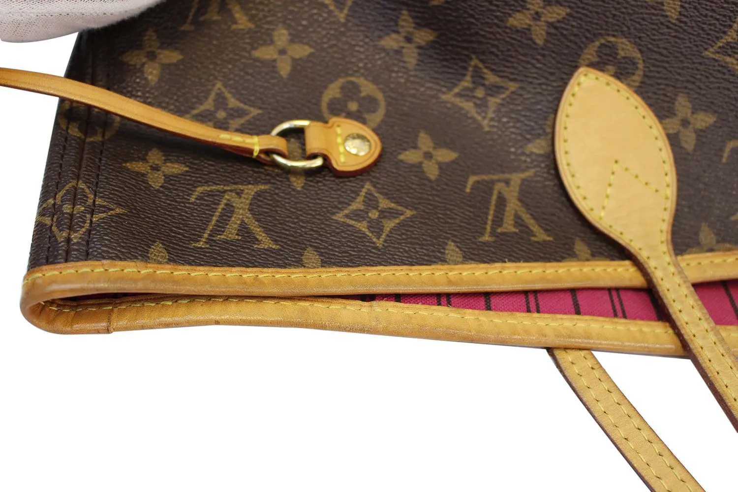 LOUIS VUITTON Monogram Neverfull MM Shoulder Bag Fuchsia