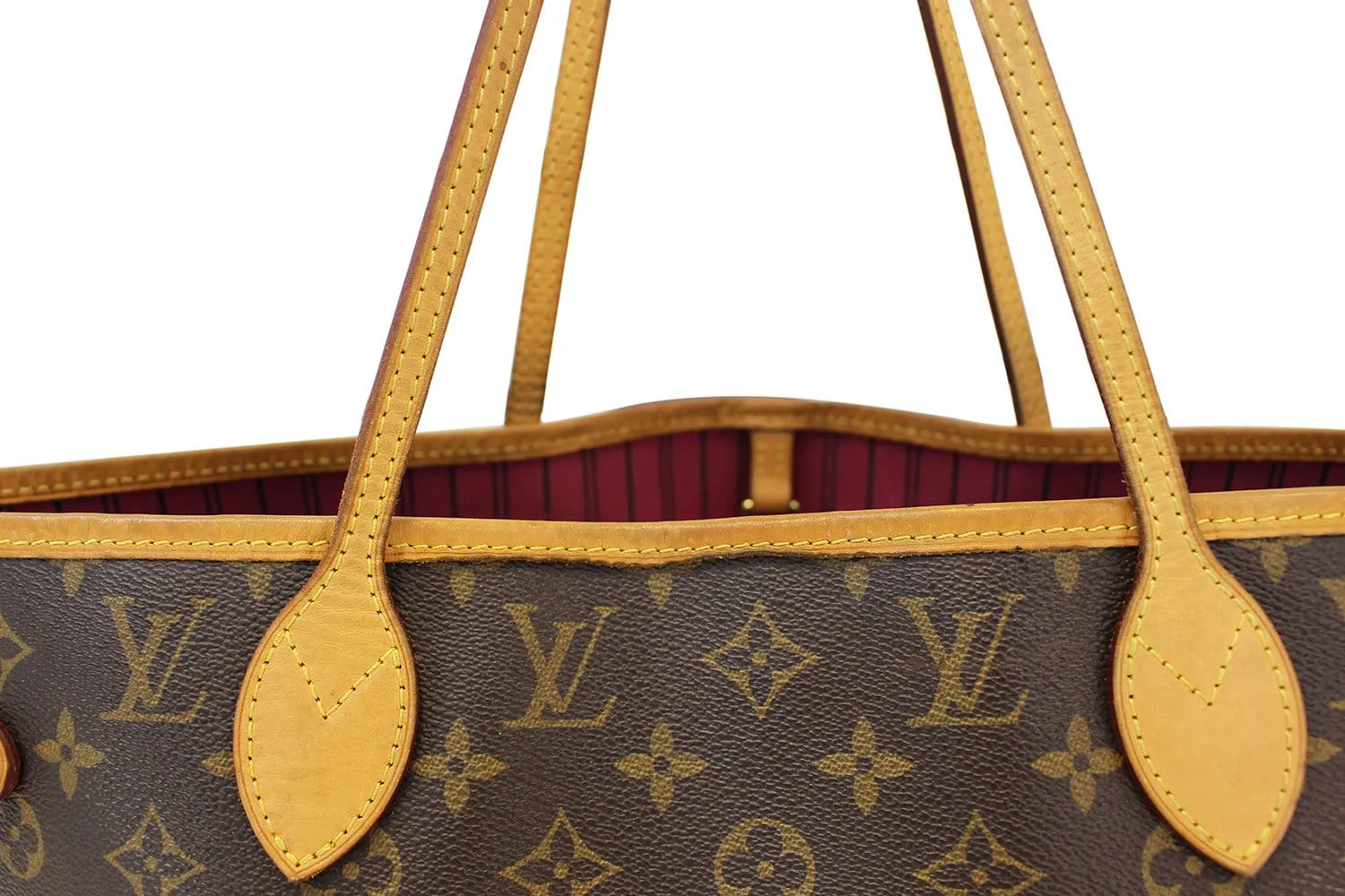LOUIS VUITTON Monogram Neverfull MM Shoulder Bag Fuchsia