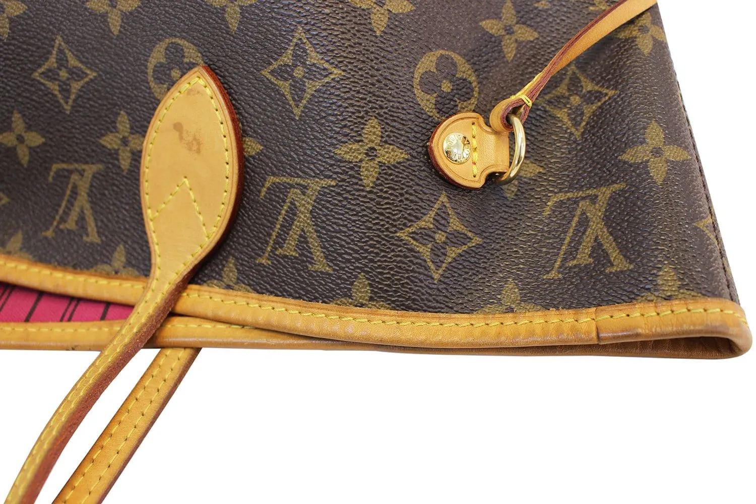 LOUIS VUITTON Monogram Neverfull MM Shoulder Bag Fuchsia