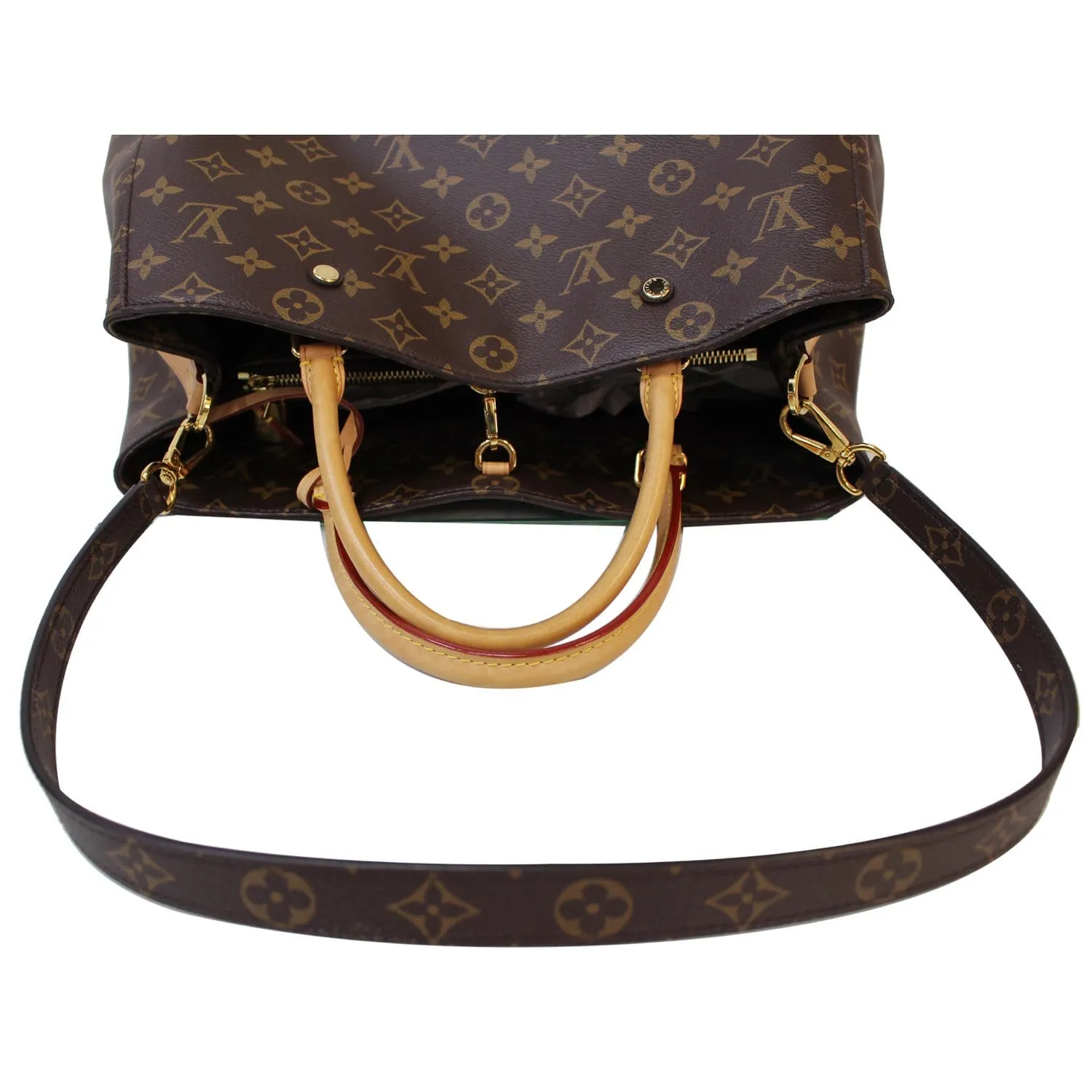 LOUIS VUITTON Montaigne GM Monogram Canvas Shoulder Bag Brown