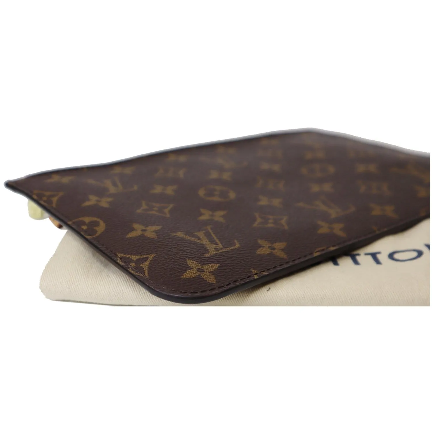LOUIS VUITTON Pochette Wristlet Pouch Monogram Canvas Neverfull MM Brown
