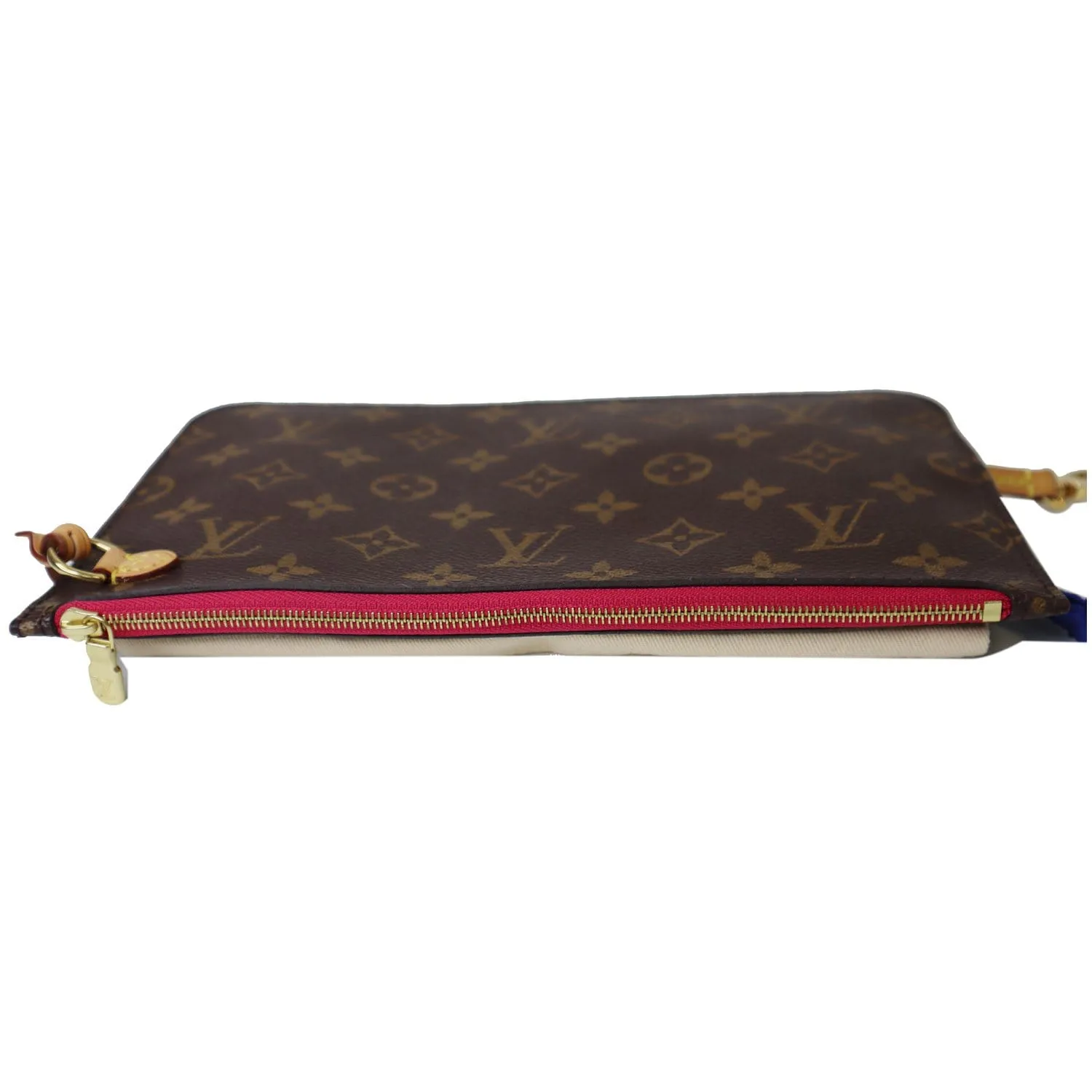 LOUIS VUITTON Pochette Wristlet Pouch Monogram Canvas Neverfull MM Brown