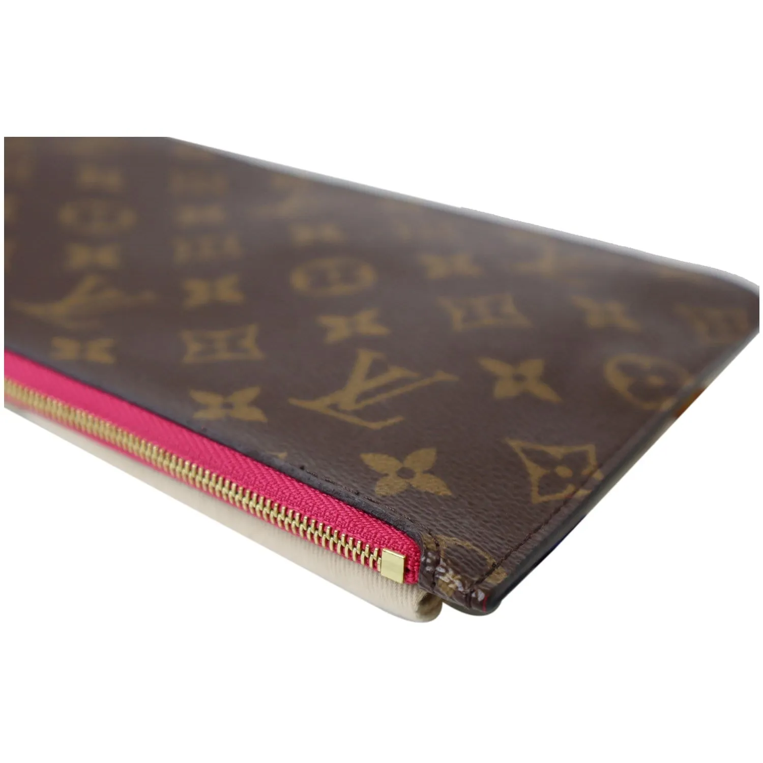 LOUIS VUITTON Pochette Wristlet Pouch Monogram Canvas Neverfull MM Brown