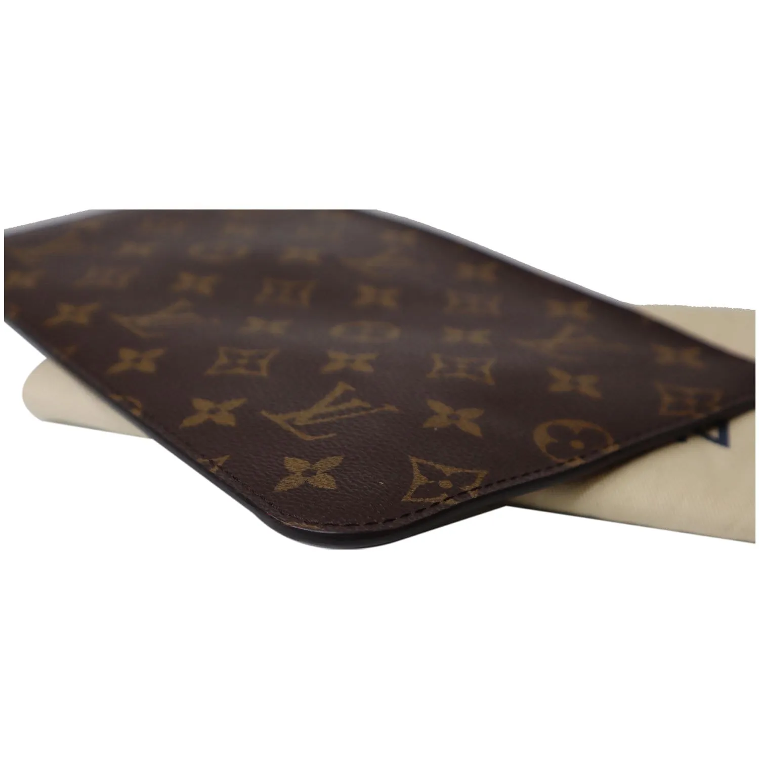 LOUIS VUITTON Pochette Wristlet Pouch Monogram Canvas Neverfull MM Brown