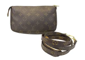 LOUIS VUITTON Pouch Monogram Canvas Pochette Accessoires Long Strap