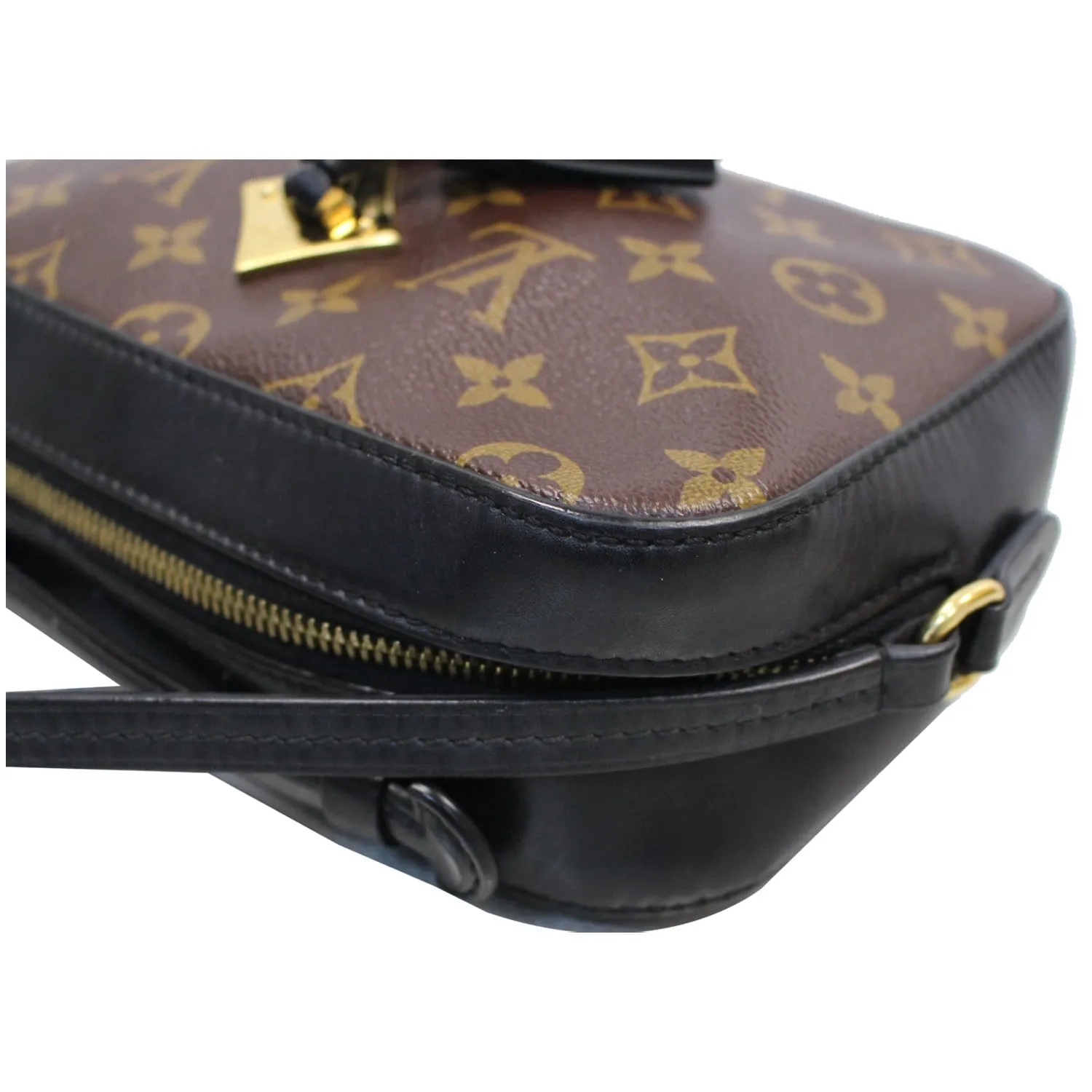 LOUIS VUITTON Saintonge Monogram Canvas Shoulder Bag Noir Black