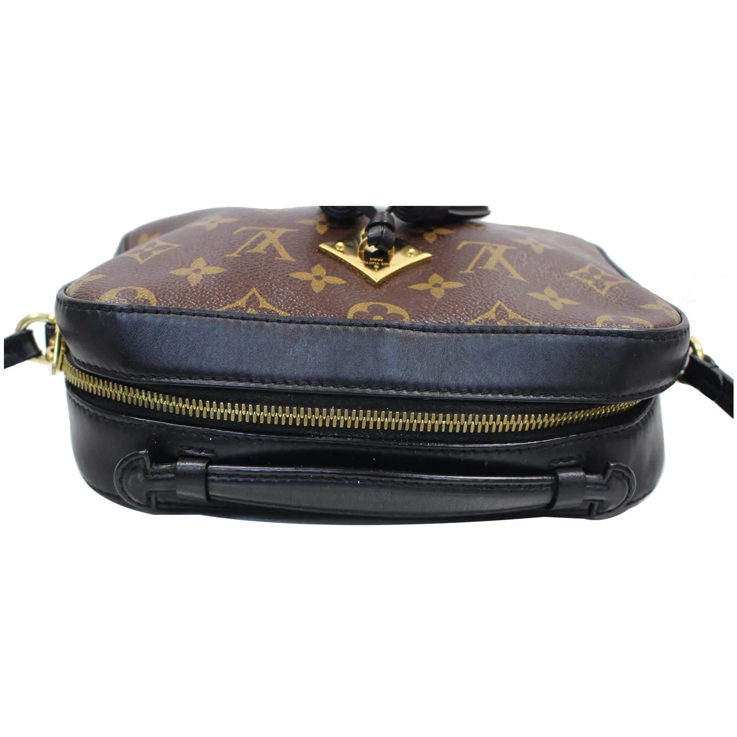 LOUIS VUITTON Saintonge Monogram Canvas Shoulder Bag Noir Black