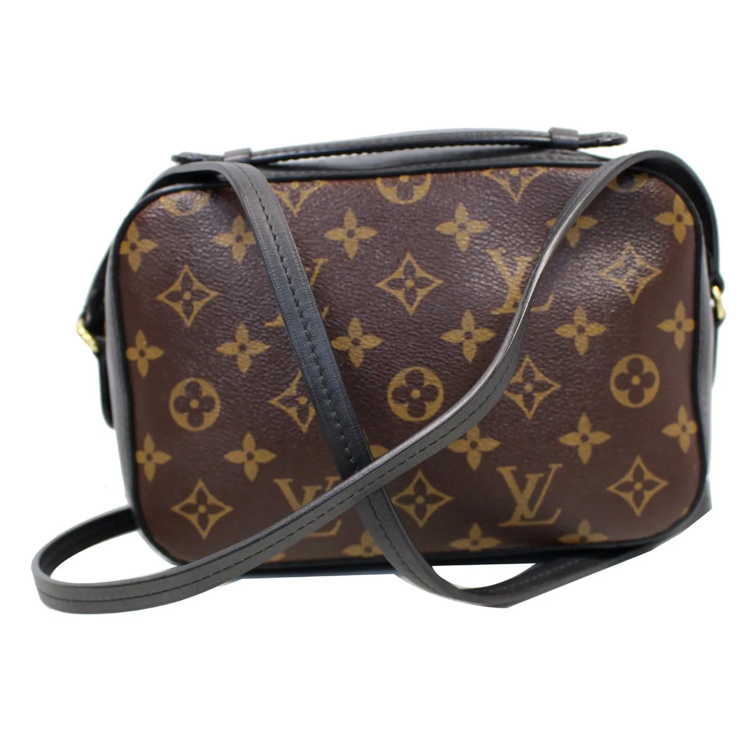 LOUIS VUITTON Saintonge Monogram Canvas Shoulder Bag Noir Black