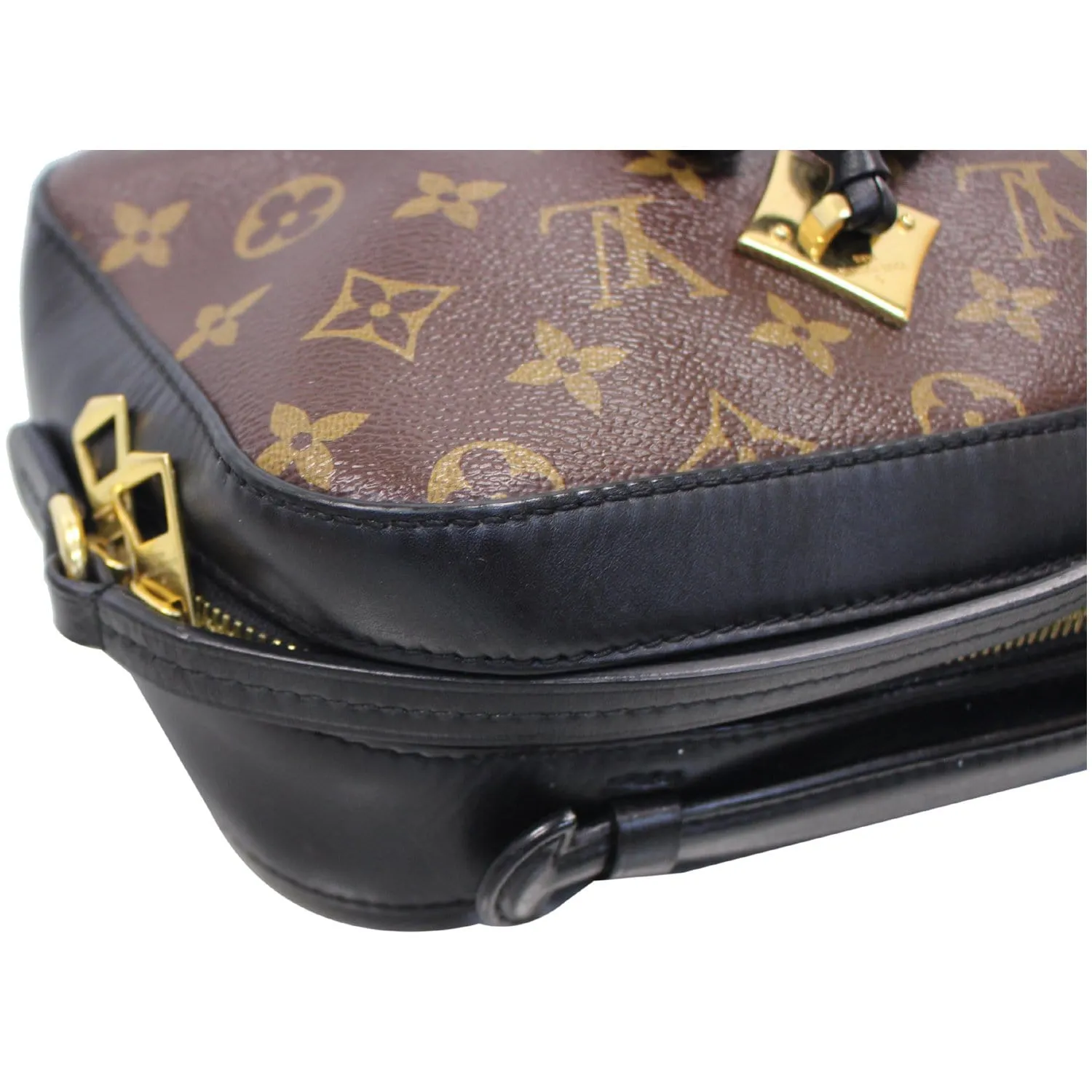 LOUIS VUITTON Saintonge Monogram Canvas Shoulder Bag Noir Black