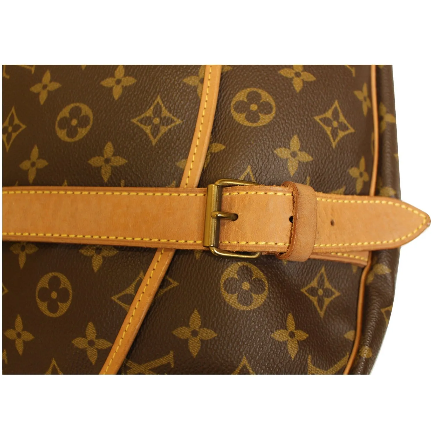 LOUIS VUITTON Saumur 43 Monogram Canvas Shoulder Bag Brown