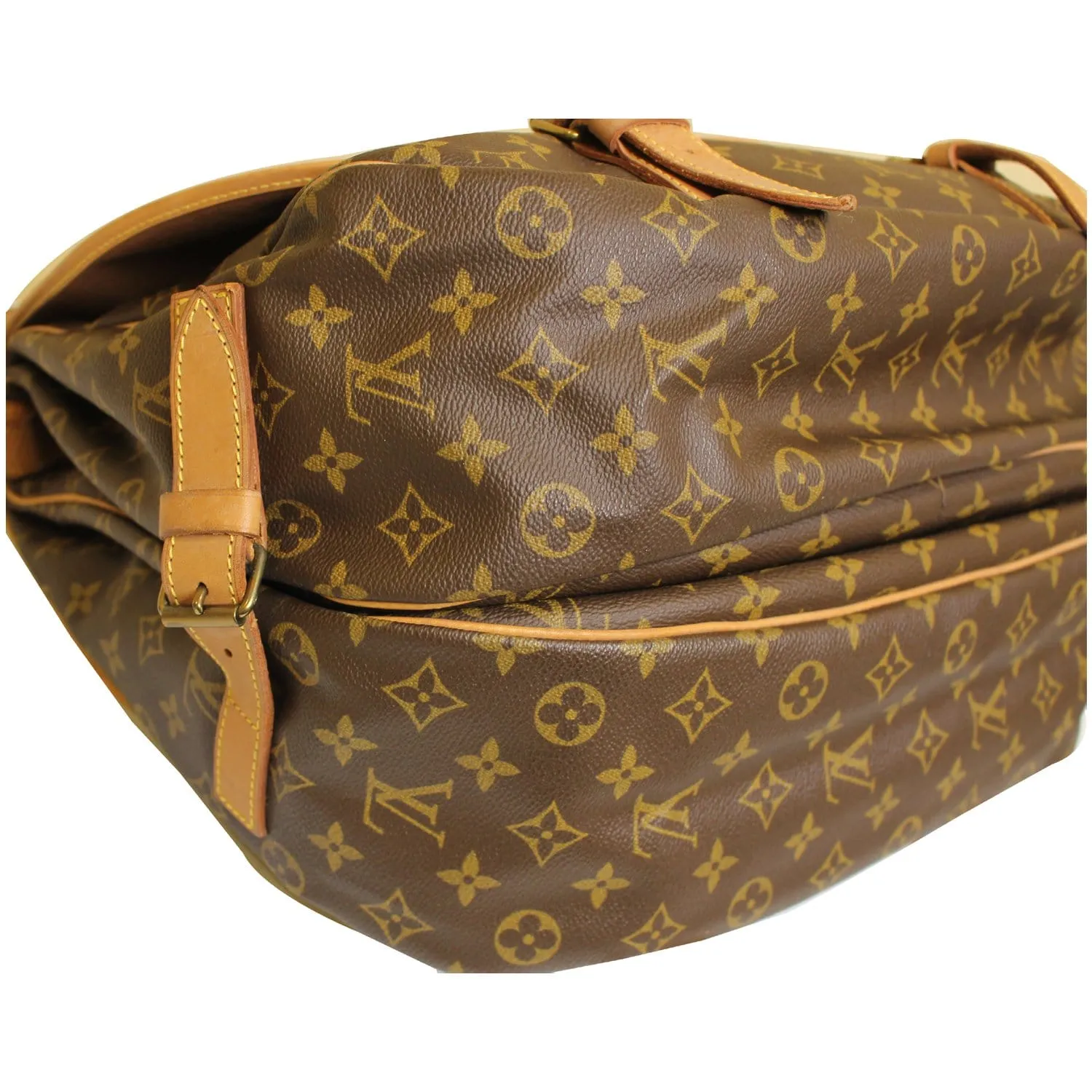 LOUIS VUITTON Saumur 43 Monogram Canvas Shoulder Bag Brown