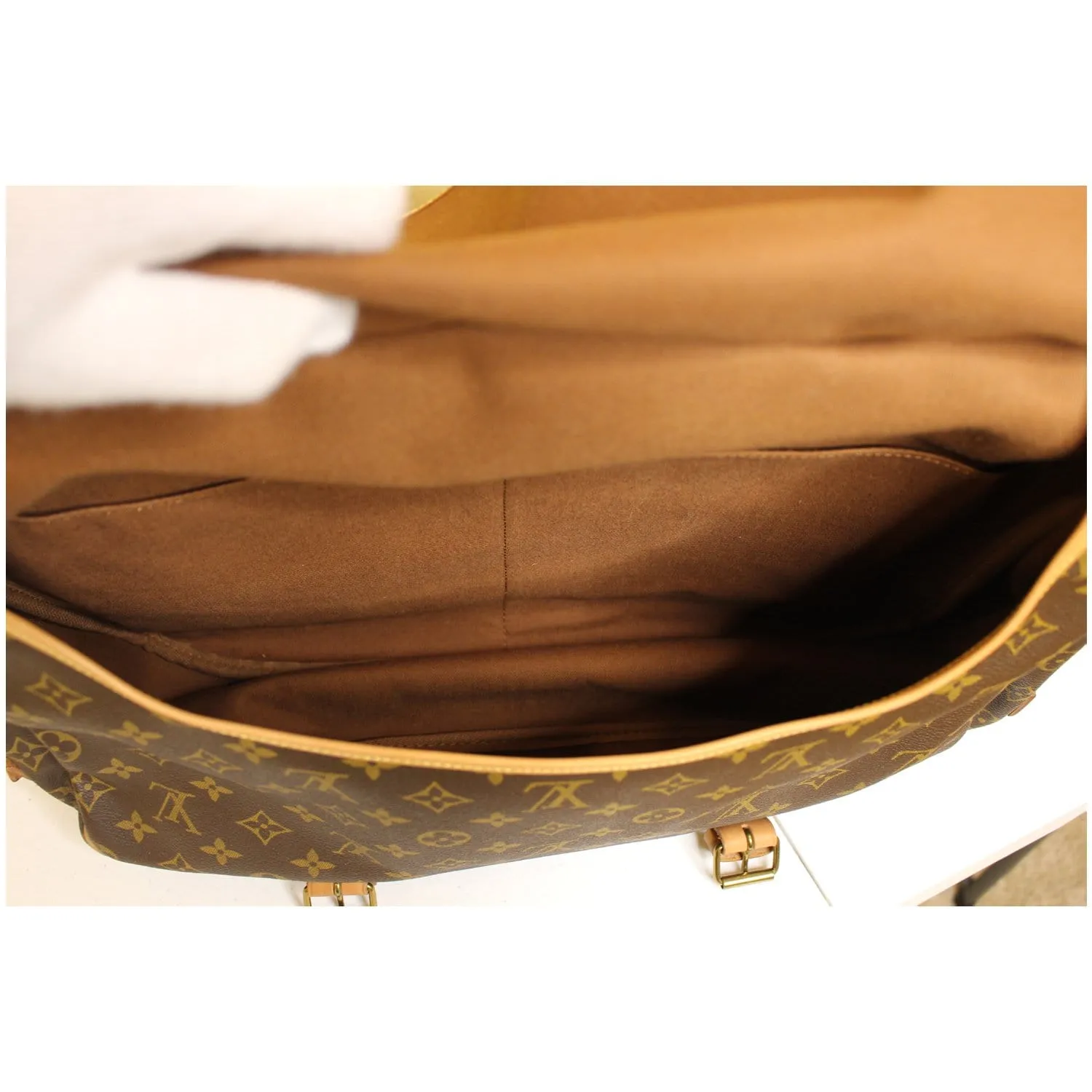 LOUIS VUITTON Saumur 43 Monogram Canvas Shoulder Bag Brown