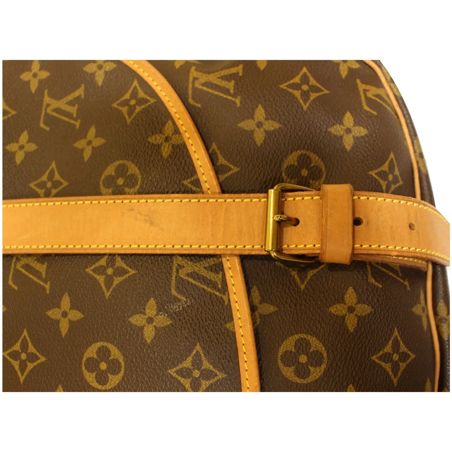 LOUIS VUITTON Saumur 43 Monogram Canvas Shoulder Bag Brown