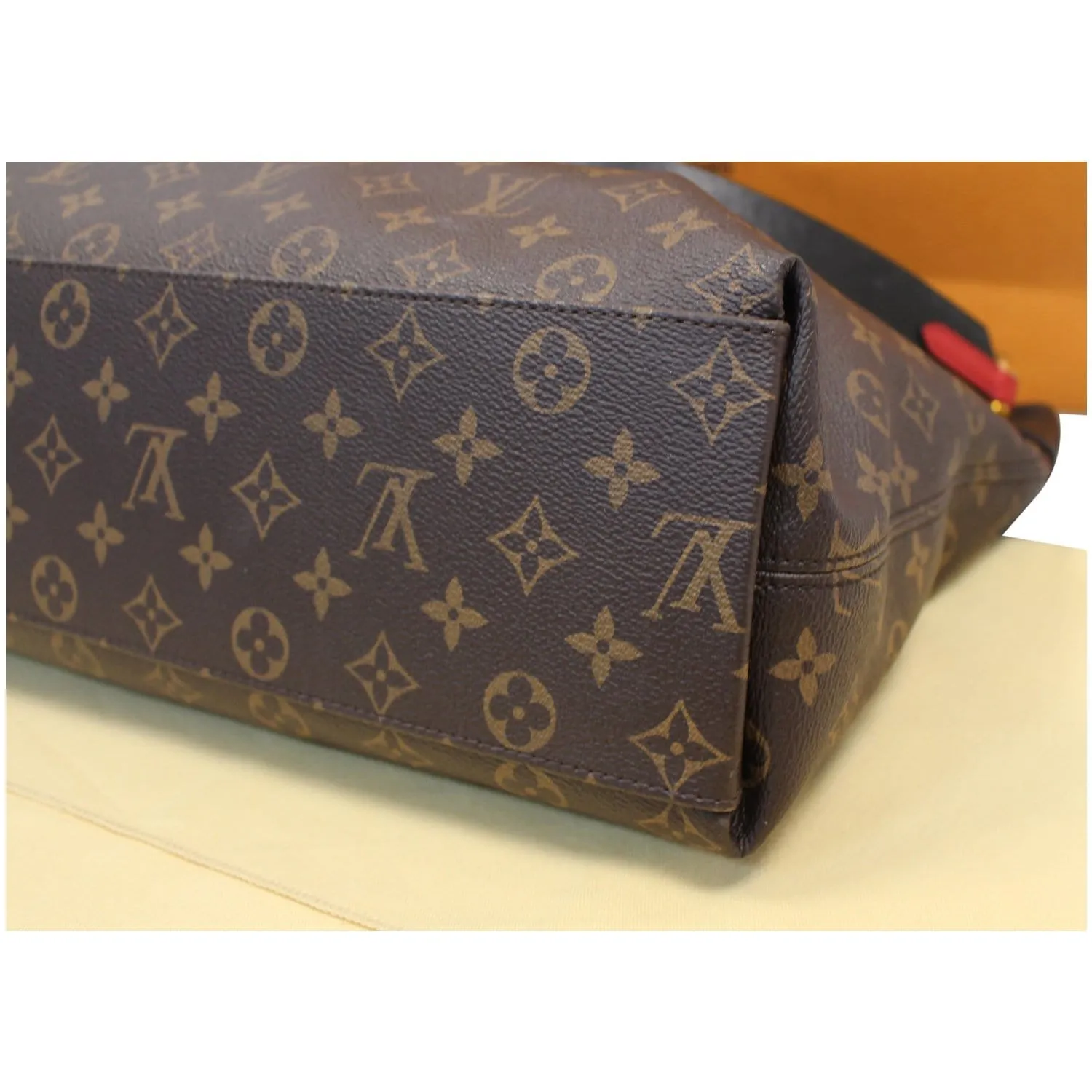 LOUIS VUITTON Tuileries Monogram Canvas Hobo Bag Black