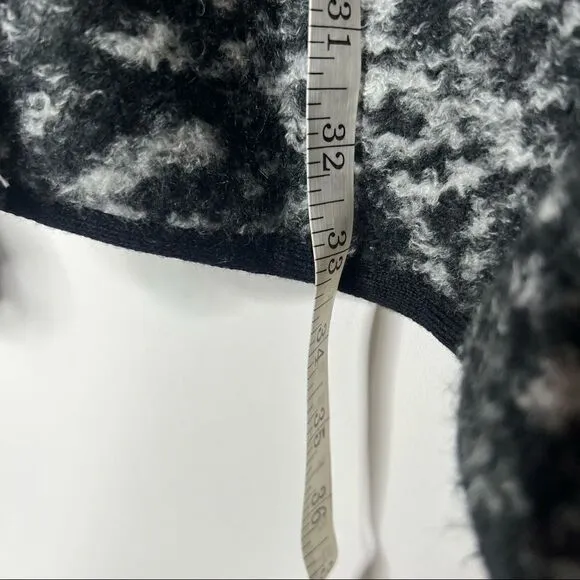 Lucky Brand Black White Gray Poncho Sweater NWT!