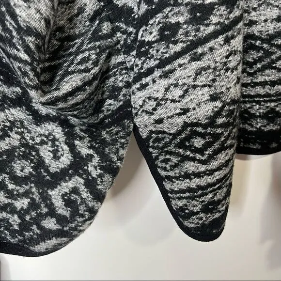 Lucky Brand Black White Gray Poncho Sweater NWT!