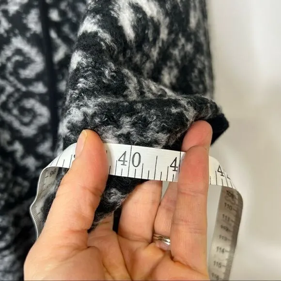 Lucky Brand Black White Gray Poncho Sweater NWT!
