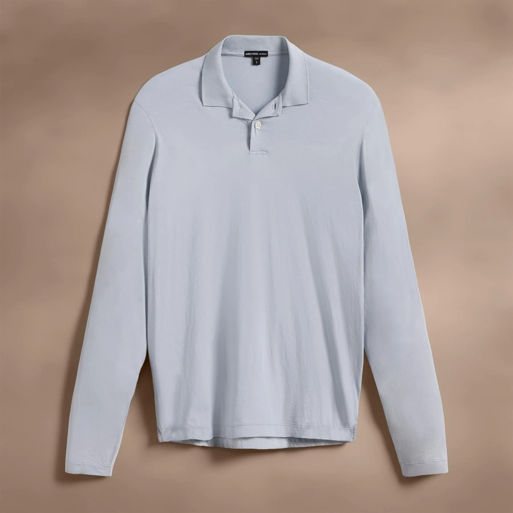 Luxe Lotus Jersey Long Sleeve Polo - Grey Glacier