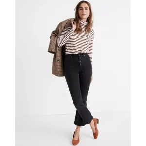 Madewell Cali Demi-Boot Jeans in Bellspring Wash: Button-Front Edition Size 23.