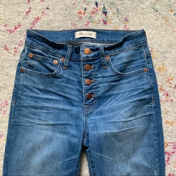 Madewell Cali Demi-Boot Jeans in Bronson Wash: Button-Front Edition sz 24