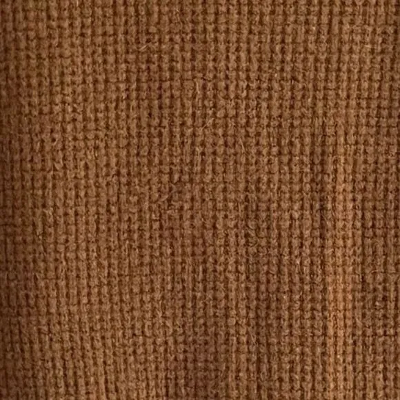 MADEWELL Wool Waffle Thermal Turtleneck Mock Neck Sweater Brown XS