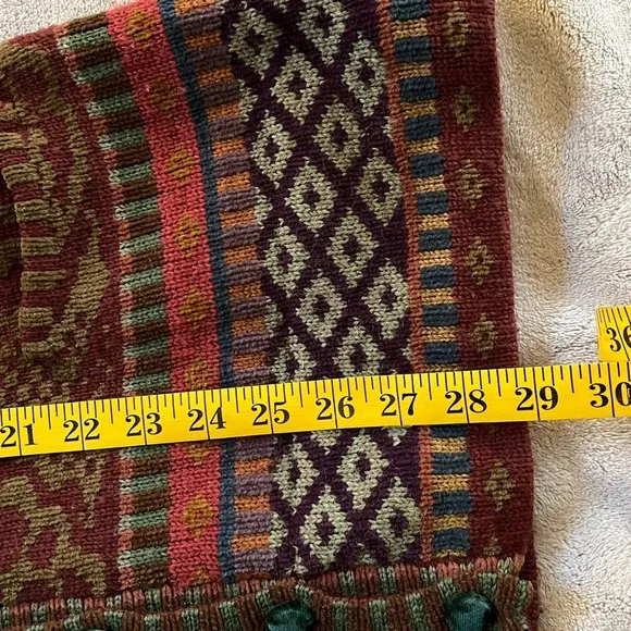 Maggie White England Vintage Art To Wear Velvet Button Front Knit Cardigan - M