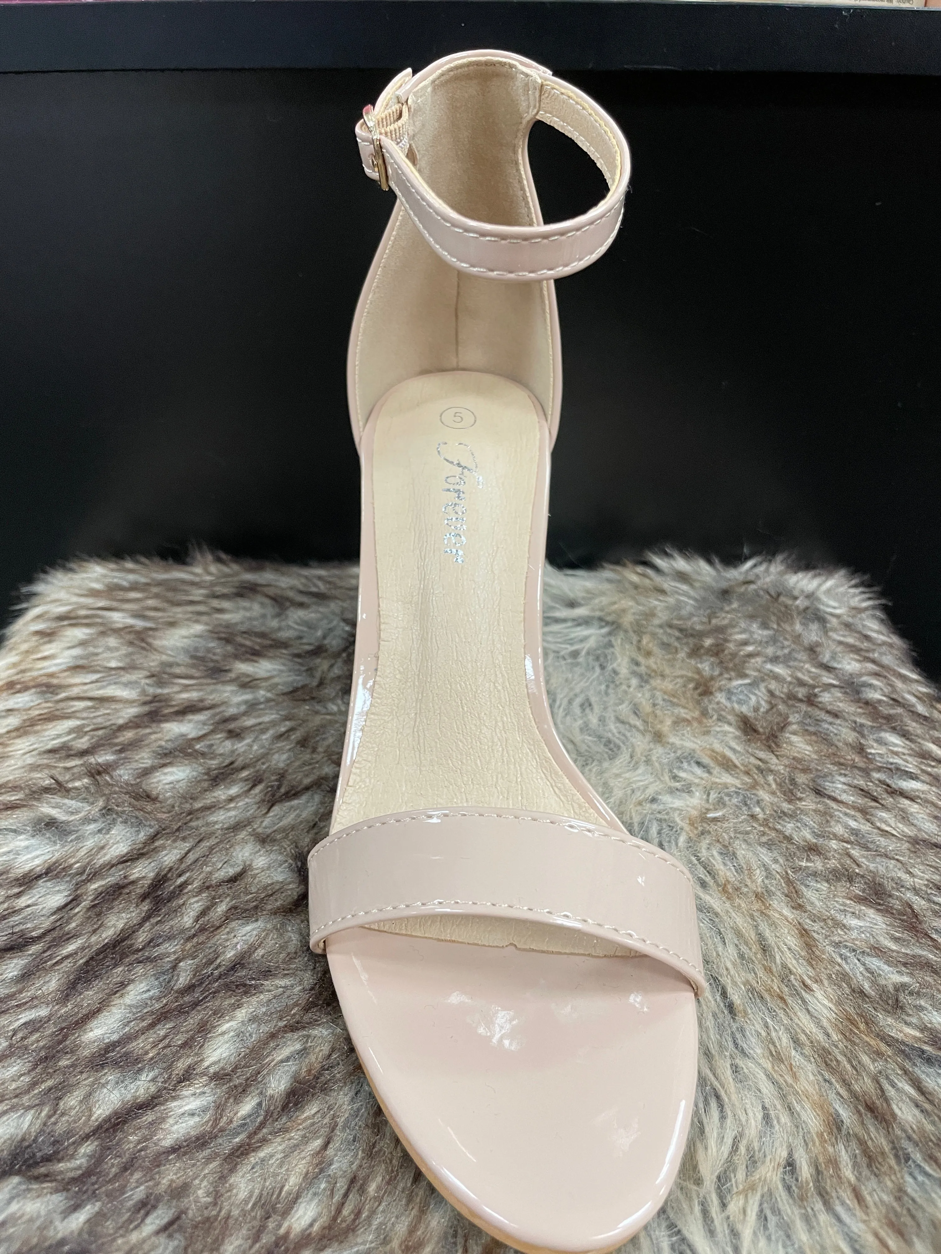 Maya Nude Metallic Heels