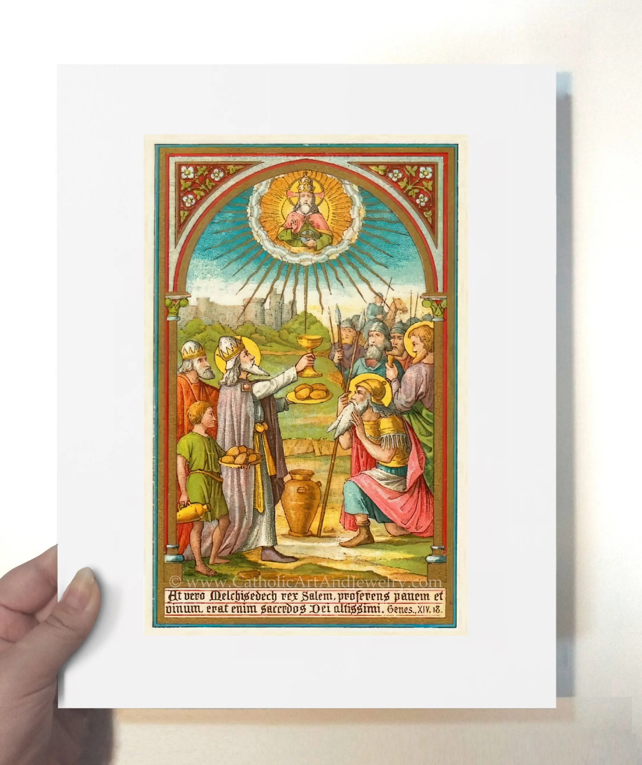 Melchizedek – 3 sizes – Based on an Antique Holy Card – Catholic Art Print – Catholic Gift – Gift for Priest – Archival Quality