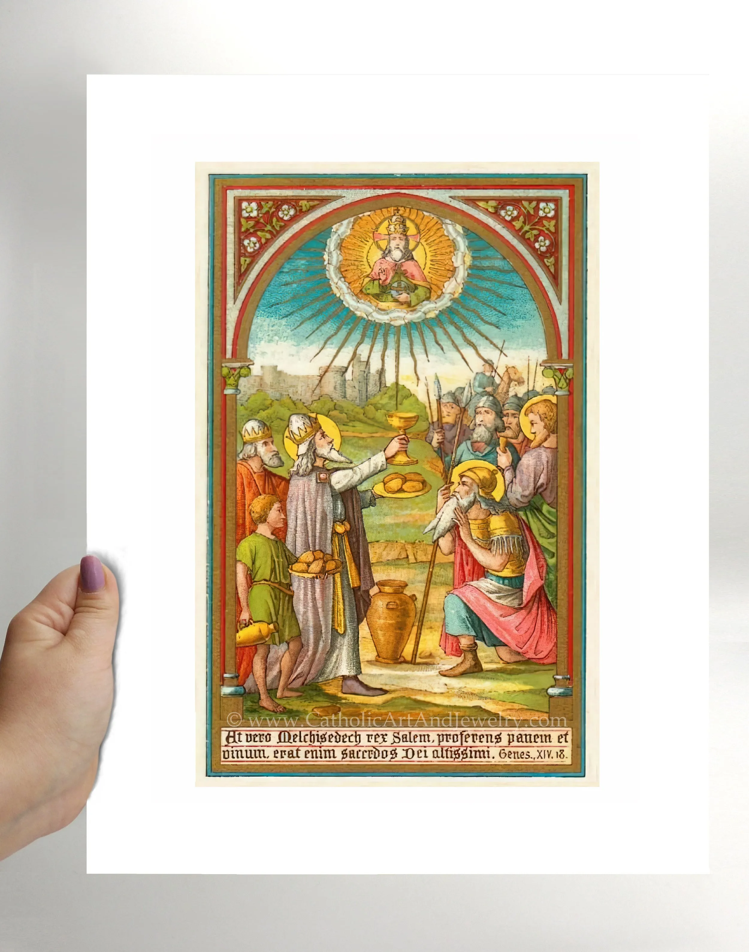Melchizedek – 3 sizes – Based on an Antique Holy Card – Catholic Art Print – Catholic Gift – Gift for Priest – Archival Quality